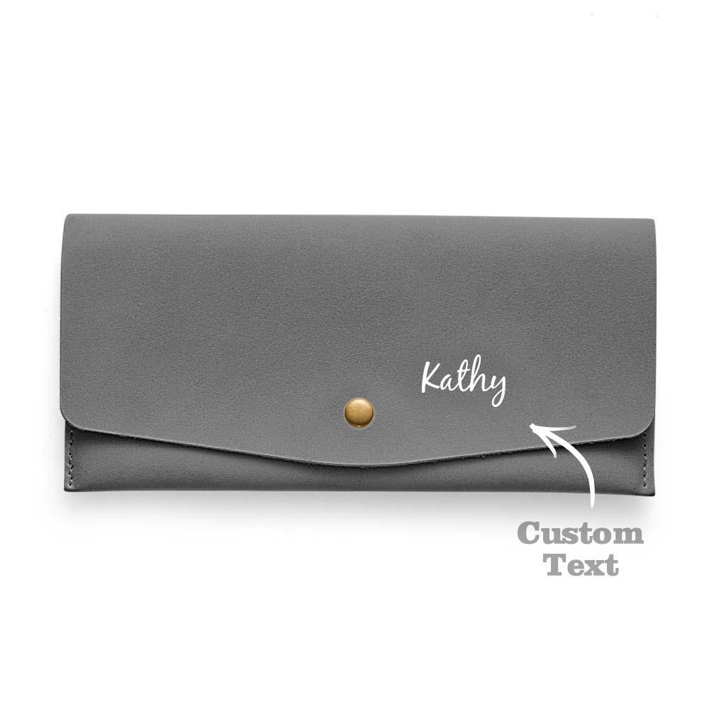 Personalized Bridesmaids Gift Slim Distressed Leather Women's Wallet leather Purse Wallet Gift for Her - yournamenecklaceau