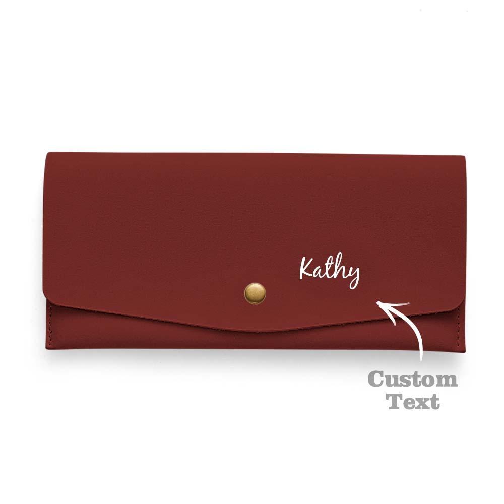 Personalized Bridesmaids Gift Slim Distressed Leather Women's Wallet leather Purse Wallet Gift for Her - yournamenecklaceau