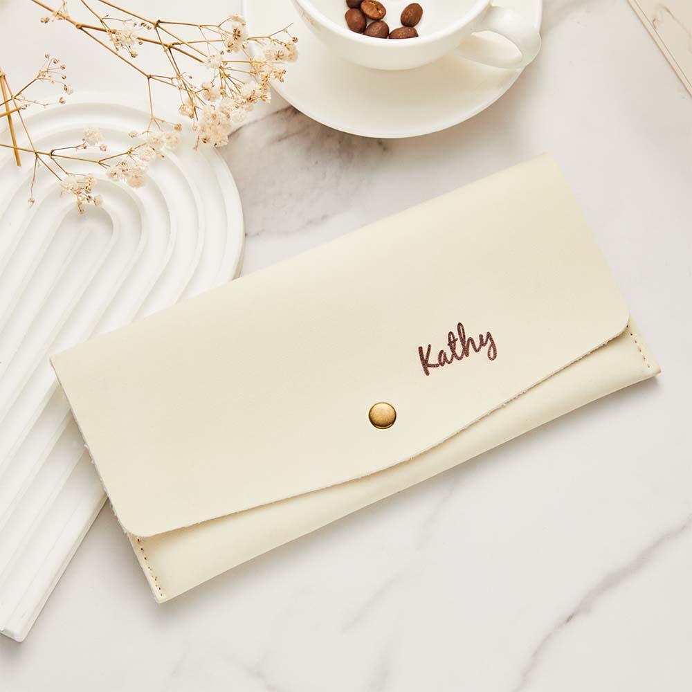 Personalized Bridesmaids Gift Slim Distressed Leather Women's Wallet leather Purse Wallet Gift for Her - yournamenecklaceau
