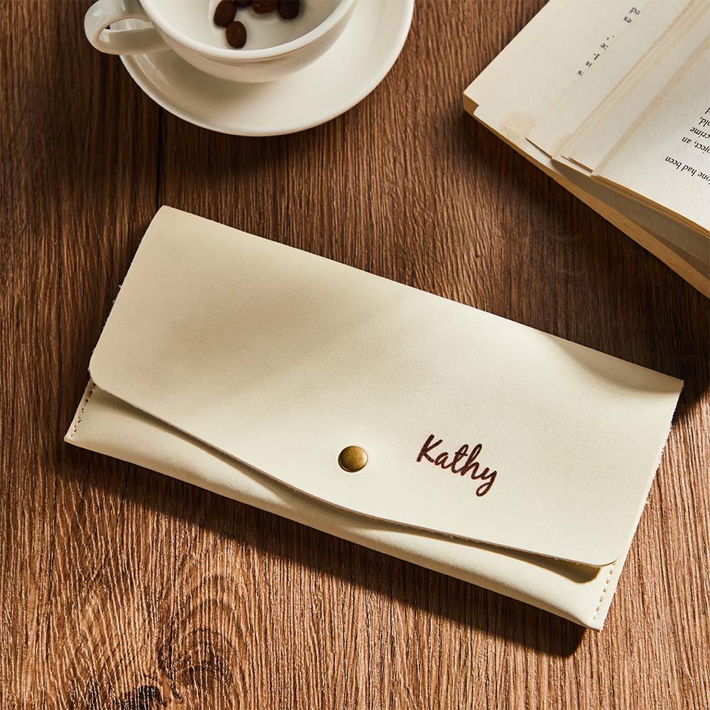 Personalized Bridesmaids Gift Slim Distressed Leather Women's Wallet leather Purse Wallet Gift for Her - yournamenecklaceau