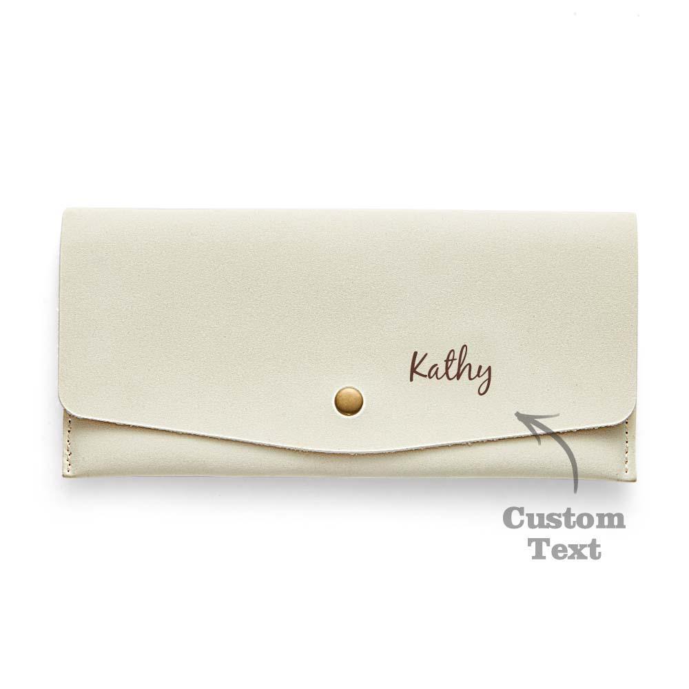 Personalized Bridesmaids Gift Slim Distressed Leather Women's Wallet leather Purse Wallet Gift for Her - yournamenecklaceau