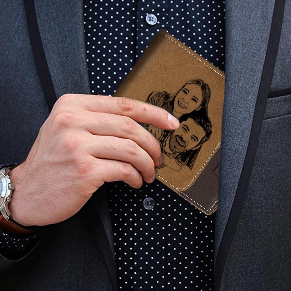 Custom Photo Engraved Wallet Antimagnetic Unique Gift - yournamenecklace