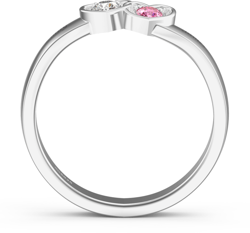 Personalised Birthstone with Engraving Promise Ring Silver - yournamenecklaceus