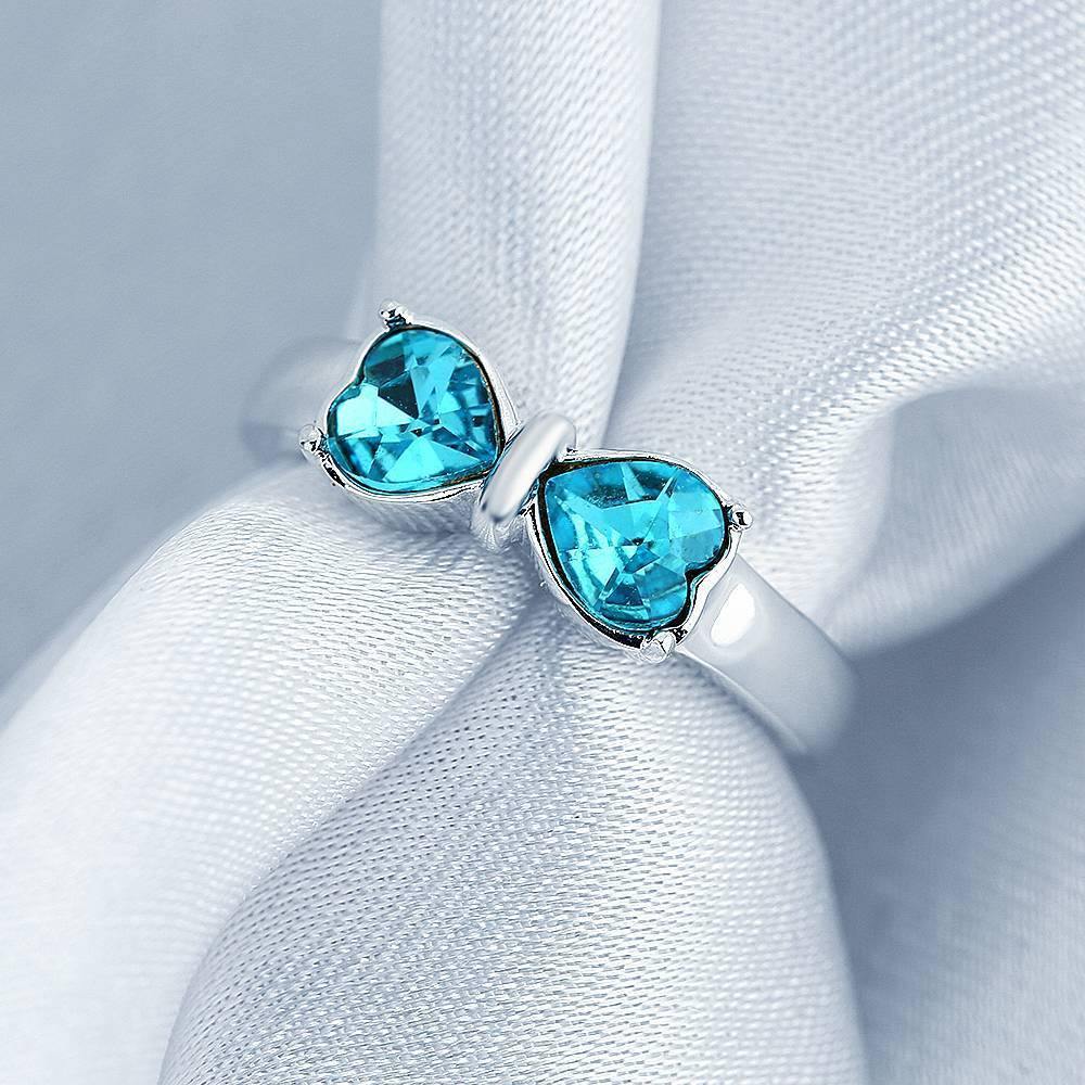Engraved Birthstone Adorable Bow Ring - yournamenecklaceus