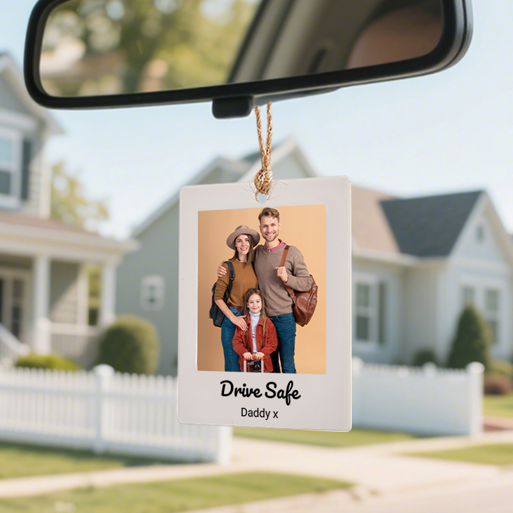 Personalised Photo Car Hanging Ornament Driving Test Pass Polaroid First Car Custom Charm Gift Drive Safe New Driver Boyfriend Girlfriend - NameNecklaceAU