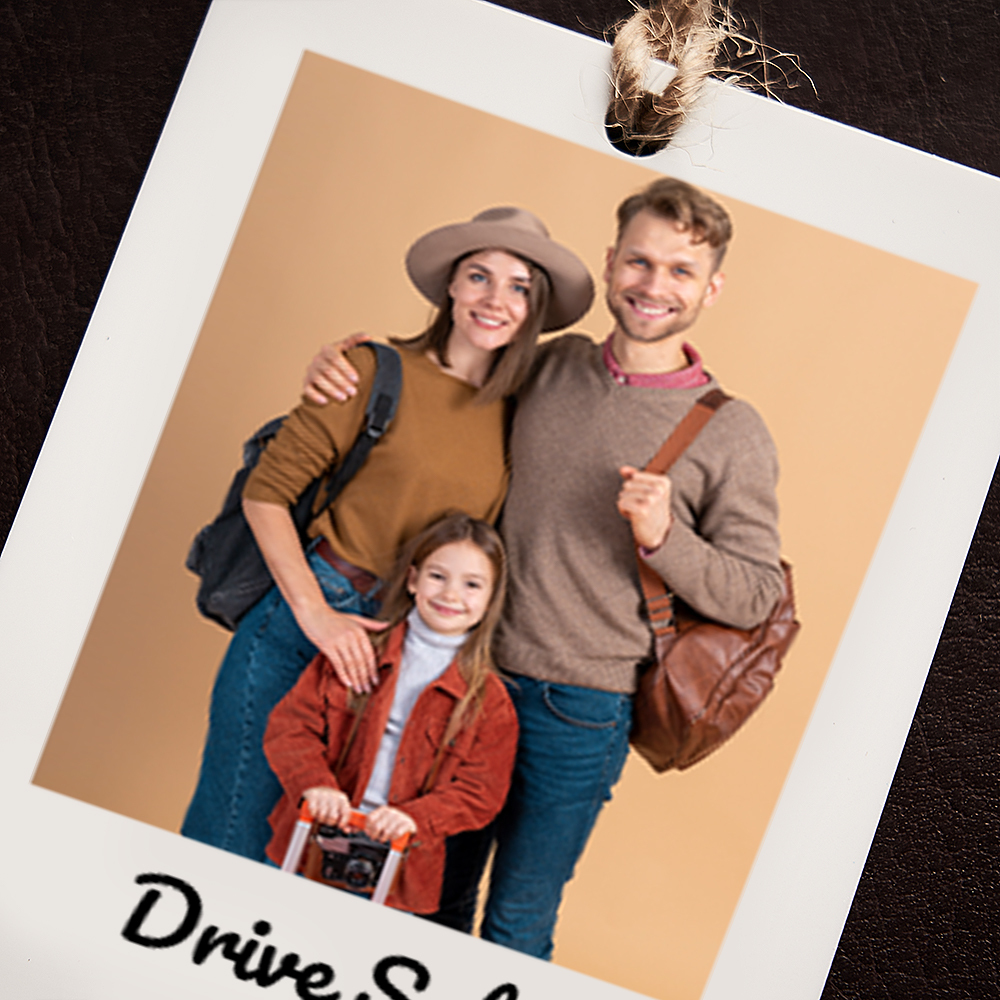 Personalised Photo Car Hanging Ornament Driving Test Pass Polaroid First Car Custom Charm Gift Drive Safe New Driver Boyfriend Girlfriend - NameNecklaceAU