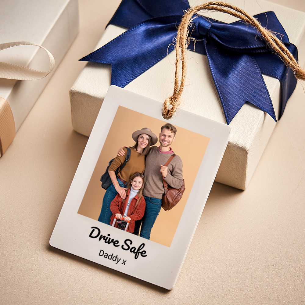 Personalised Photo Car Hanging Ornament Driving Test Pass Polaroid First Car Custom Charm Gift Drive Safe New Driver Boyfriend Girlfriend - NameNecklaceAU
