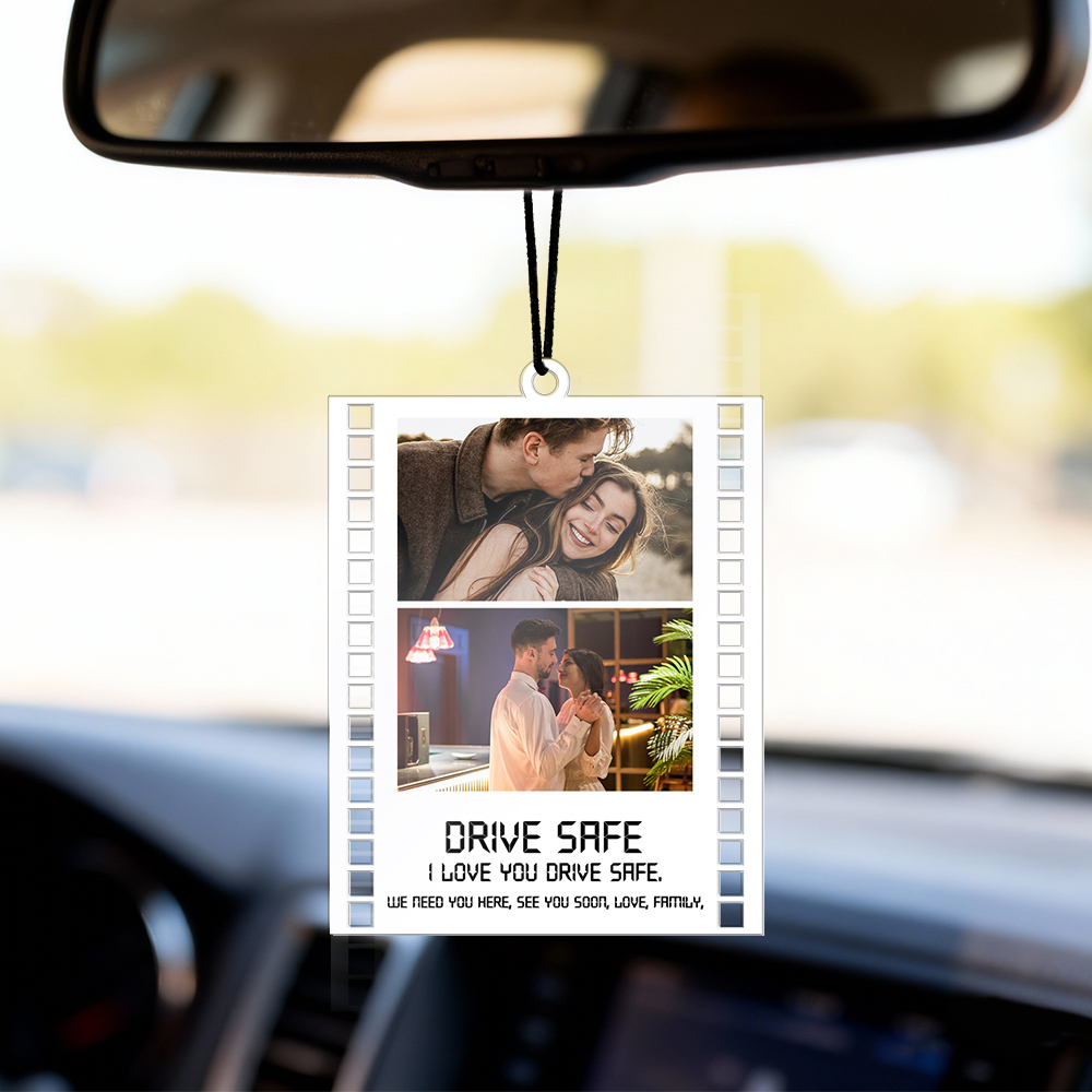 Personalized Photo Car Ornament, Boyfriend Christmas Gifts, Drive Safe Gift, First Car Gift, Valentines Day Gift for Boyfriend, Gift for Him - NameNecklaceAU