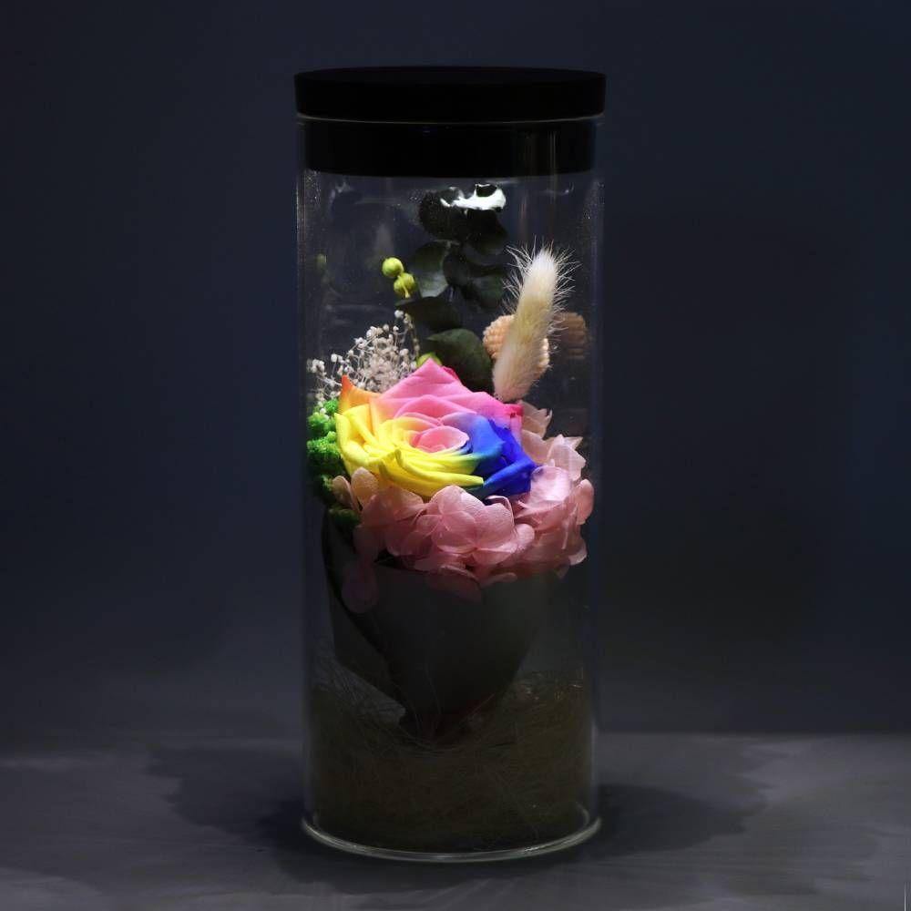 Night Lamp, LED Bottle Lamp Touch Light - Colorful Rose - yournamenecklace