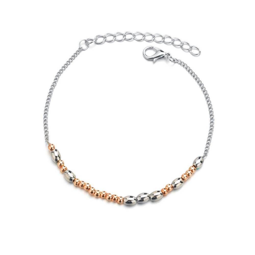 Beaded Anklet, Thin Anklet Rose Gold - yournamenecklace