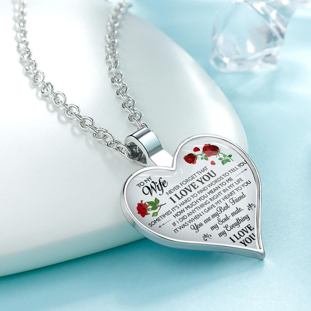 Heart Necklace A Unique and Thoughtful Gift for Wife - Silver - soufeelus