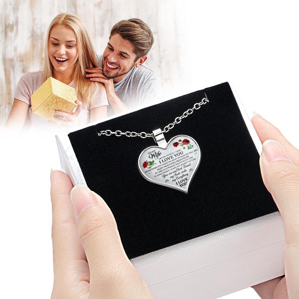 Heart Necklace A Unique and Thoughtful Gift for Wife - Silver - soufeelus