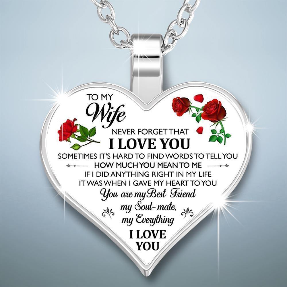 Heart Necklace A Unique and Thoughtful Gift for Wife - Silver - soufeelus