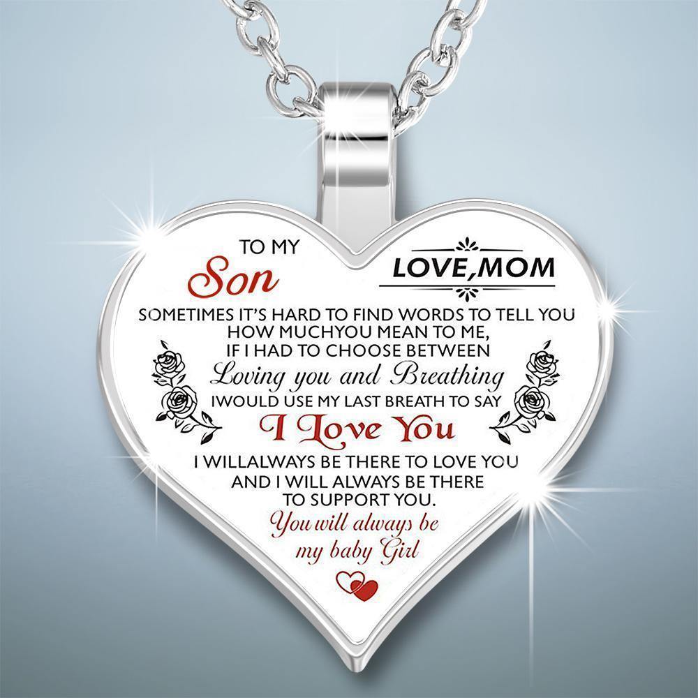 Heart Necklace A Unique and Thoughtful Gift Mom And Son - Silver - soufeelus