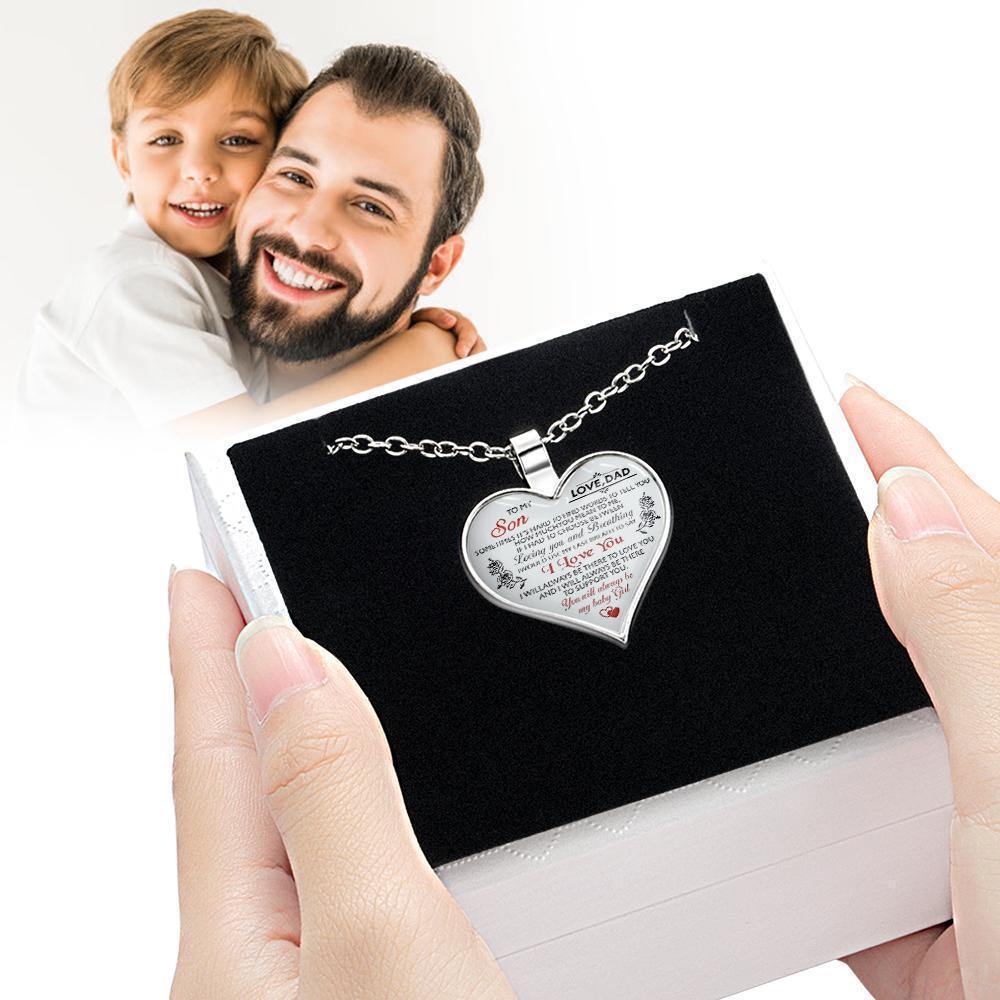 Heart Necklace A Unique and Thoughtful Gift Father And Son - Silver - soufeelus