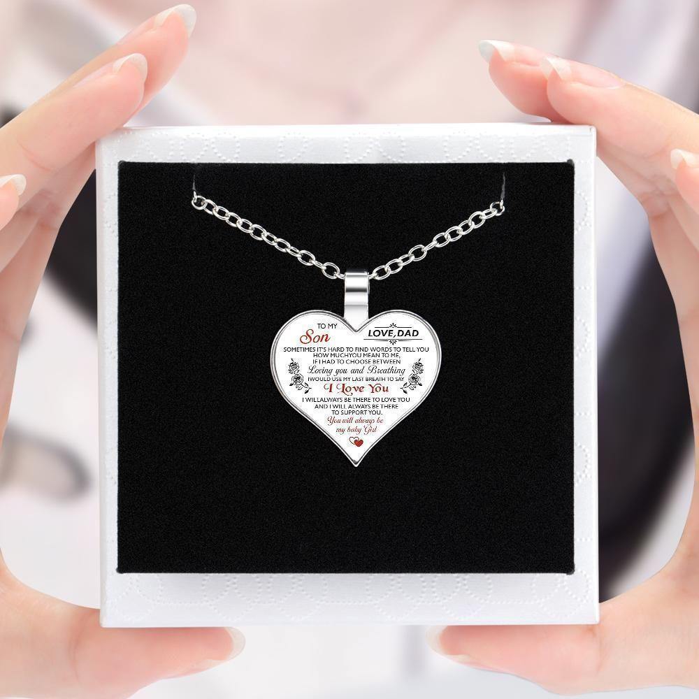 Heart Necklace A Unique and Thoughtful Gift Father And Son - Silver - soufeelus