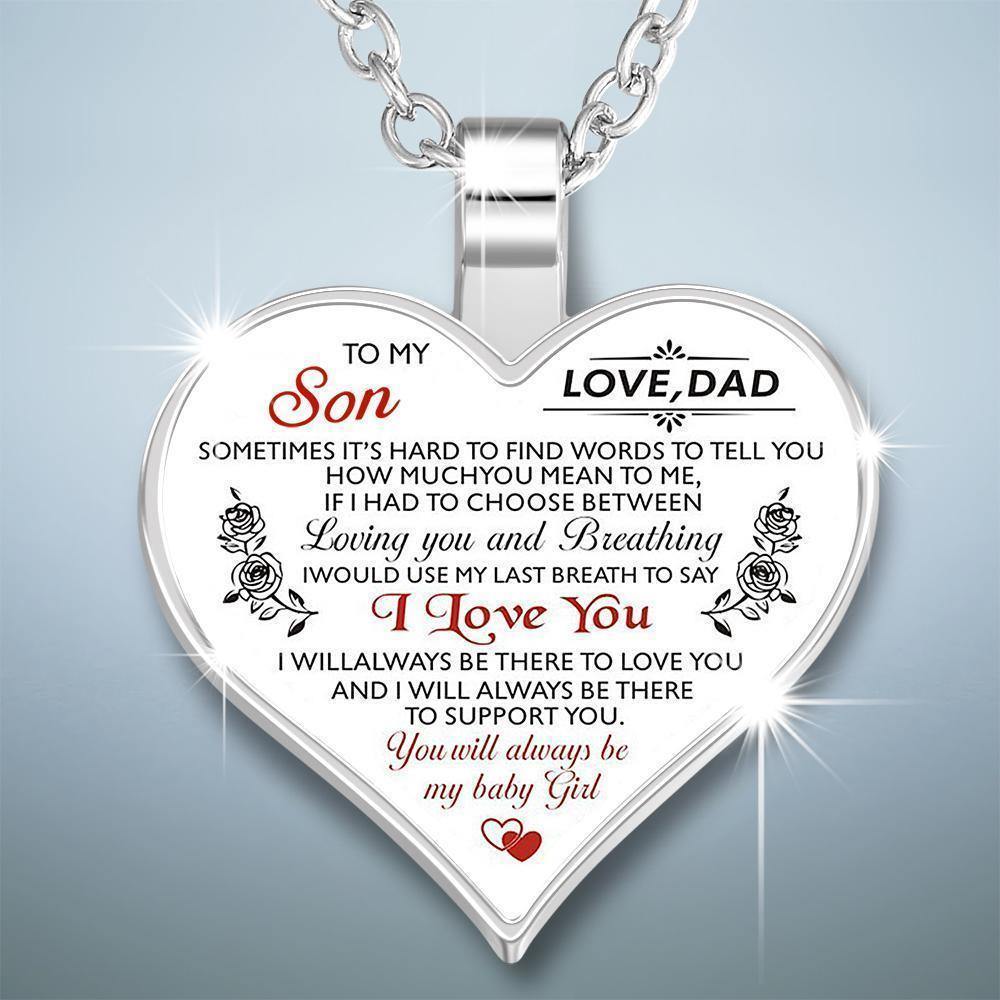 Heart Necklace A Unique and Thoughtful Gift Father And Son - Silver - soufeelus