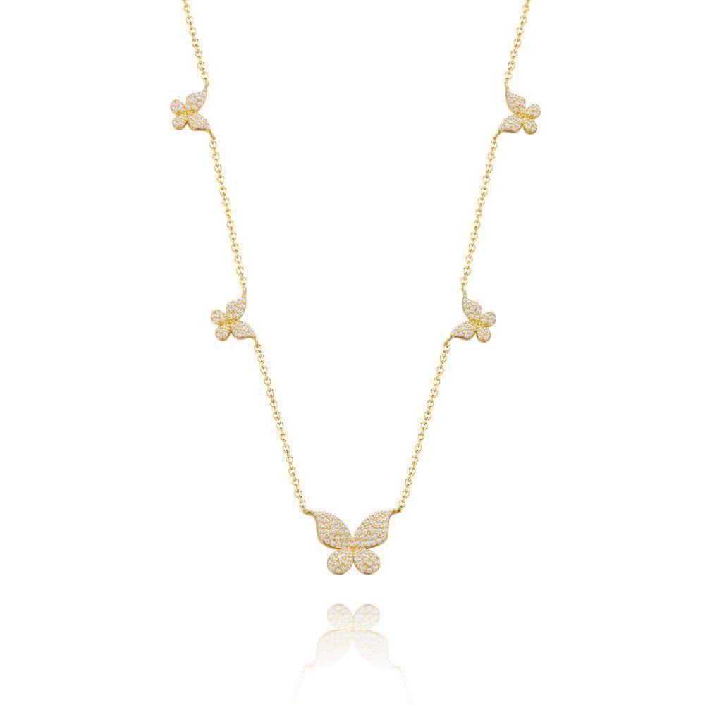 Clavicle Necklace with Butterfly for Girlfriend Gifts Zircon - soufeelus