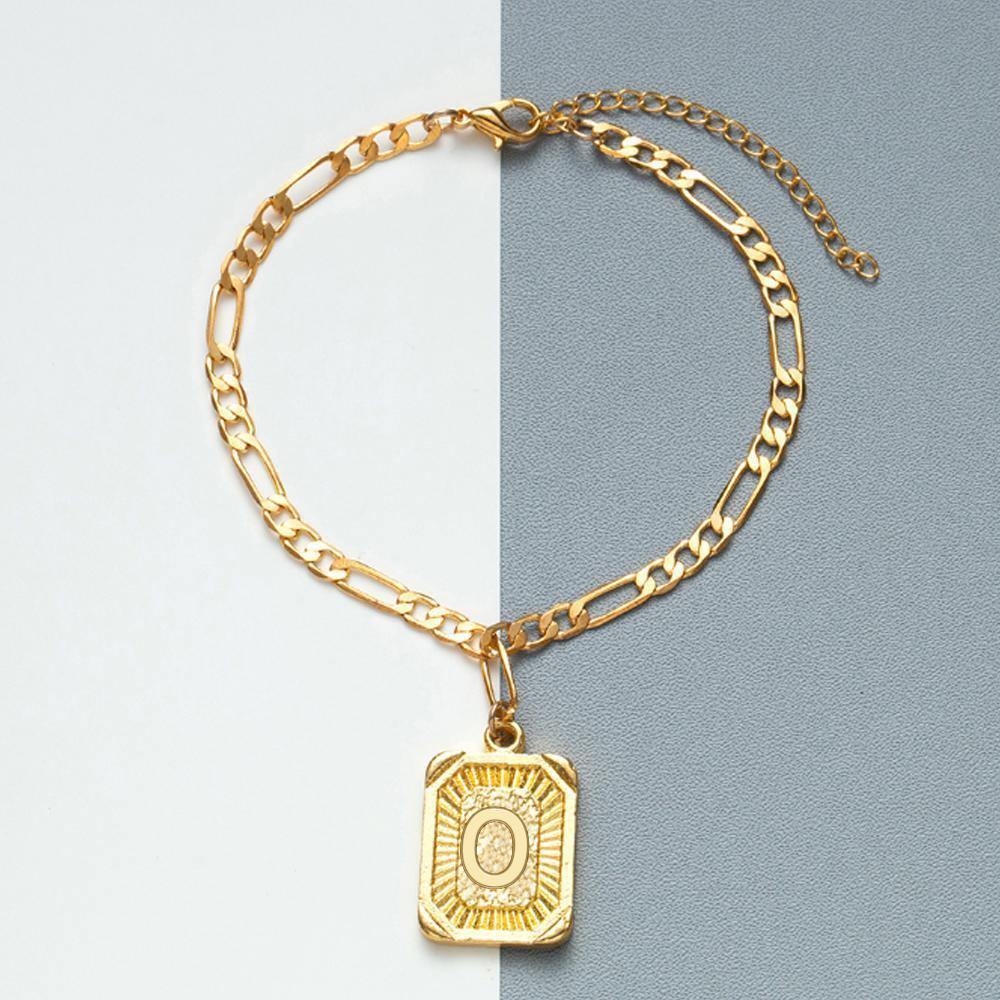 O Capital Letter Pendant Anklet Foot Chain (A to Z) - yournamenecklace