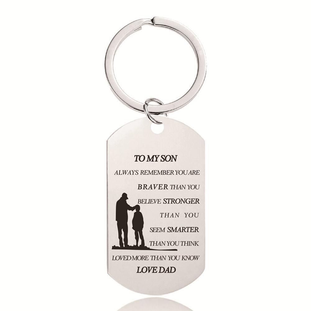 TO MY SON Keychain Silver Color Unique Gifts - yournamenecklace