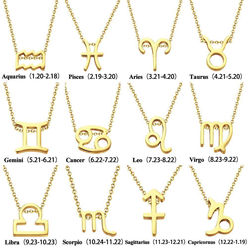 Twelve Constellation Necklace-Aries-Anti-oxidation Stainless Steel - soufeelus