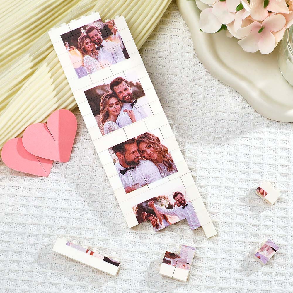 Custom Photo Building Block Puzzle Personalized Photo Square Brick Gift for couples - yournamenecklaceau