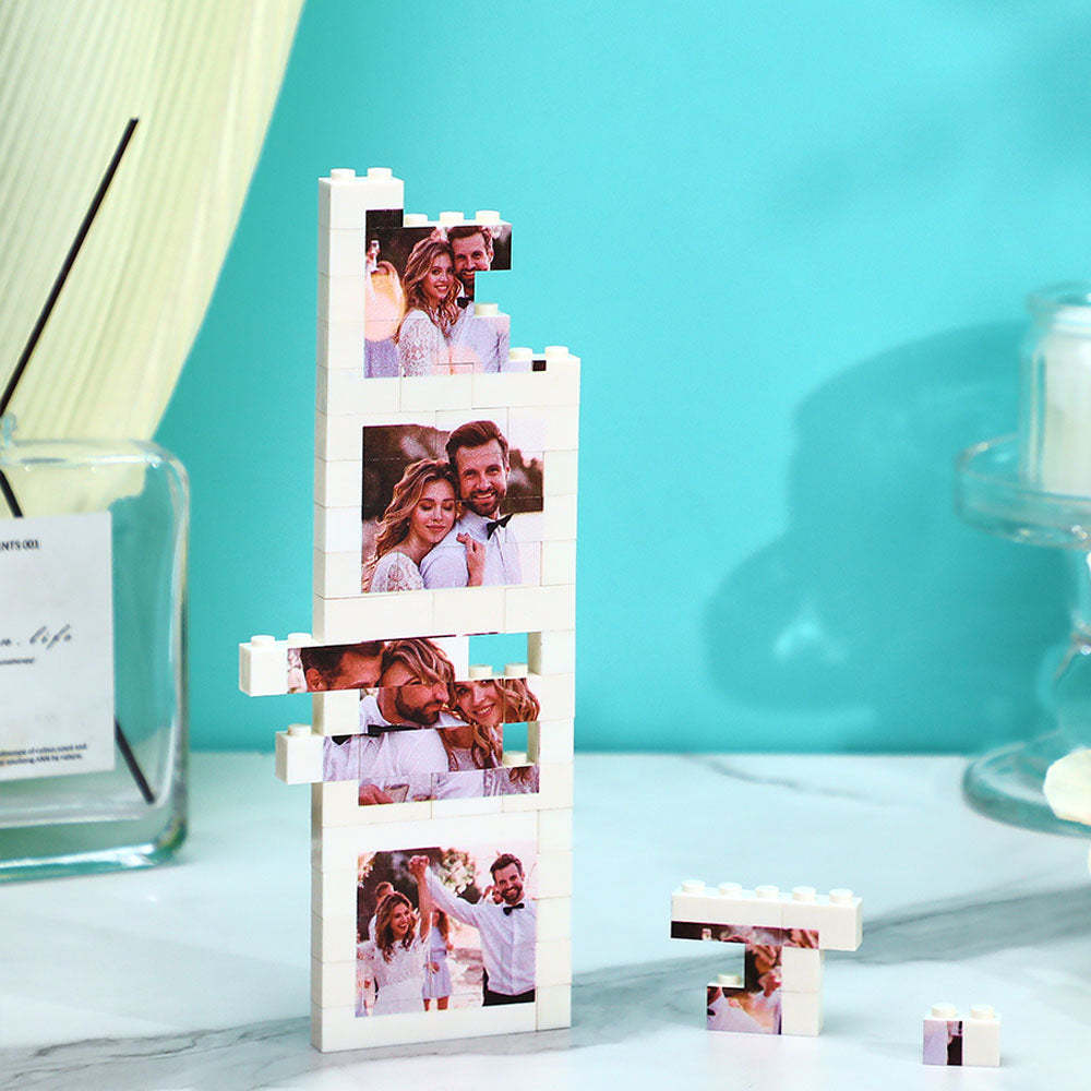 Custom Photo Building Block Puzzle Personalized Photo Square Brick Gift for couples - yournamenecklaceau