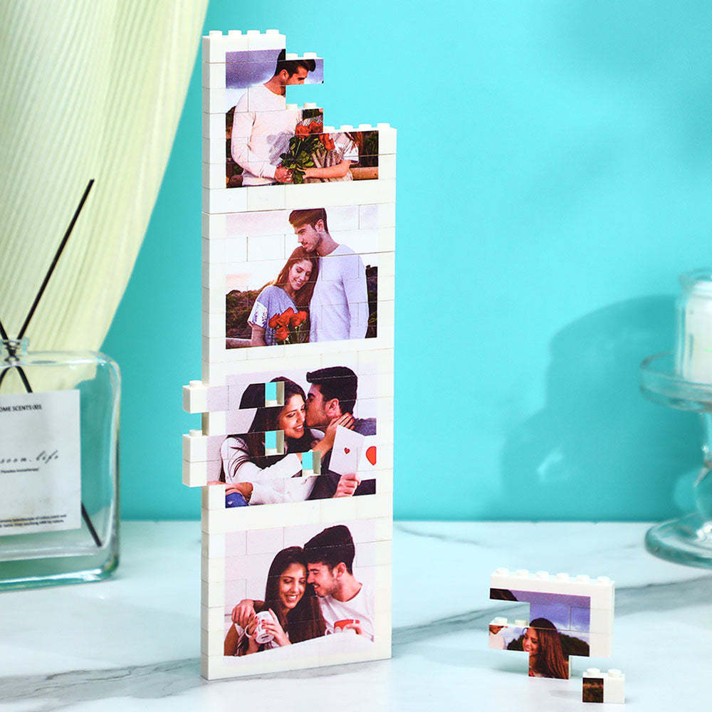 Custom Photo Building Block Puzzle Personalized Photo Square Brick Gift for couples - yournamenecklaceau