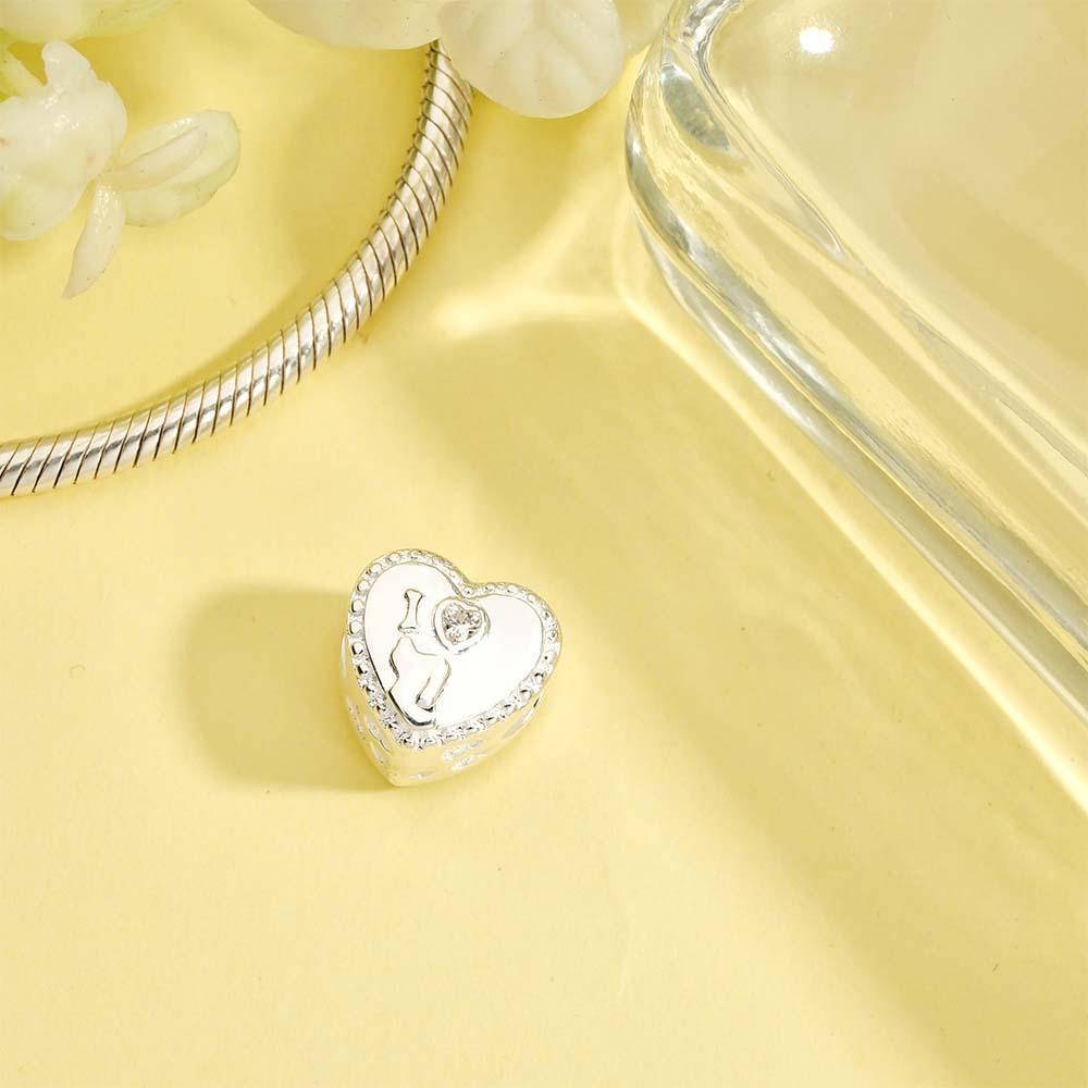 Heart Photo Charm With White Zircon I Love Pet Dog Theme Gifts For Pet Lovers - yournamenecklaceau