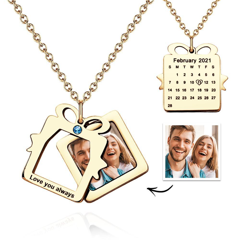 Custom Date Necklace With Picture Inside Cool Jewelry for Christmas Gift - yournamenecklaceau