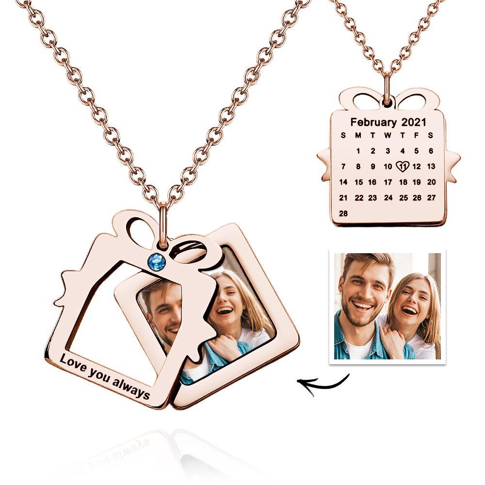 Custom Date Necklace With Picture Inside Cool Jewelry for Christmas Gift - yournamenecklaceau