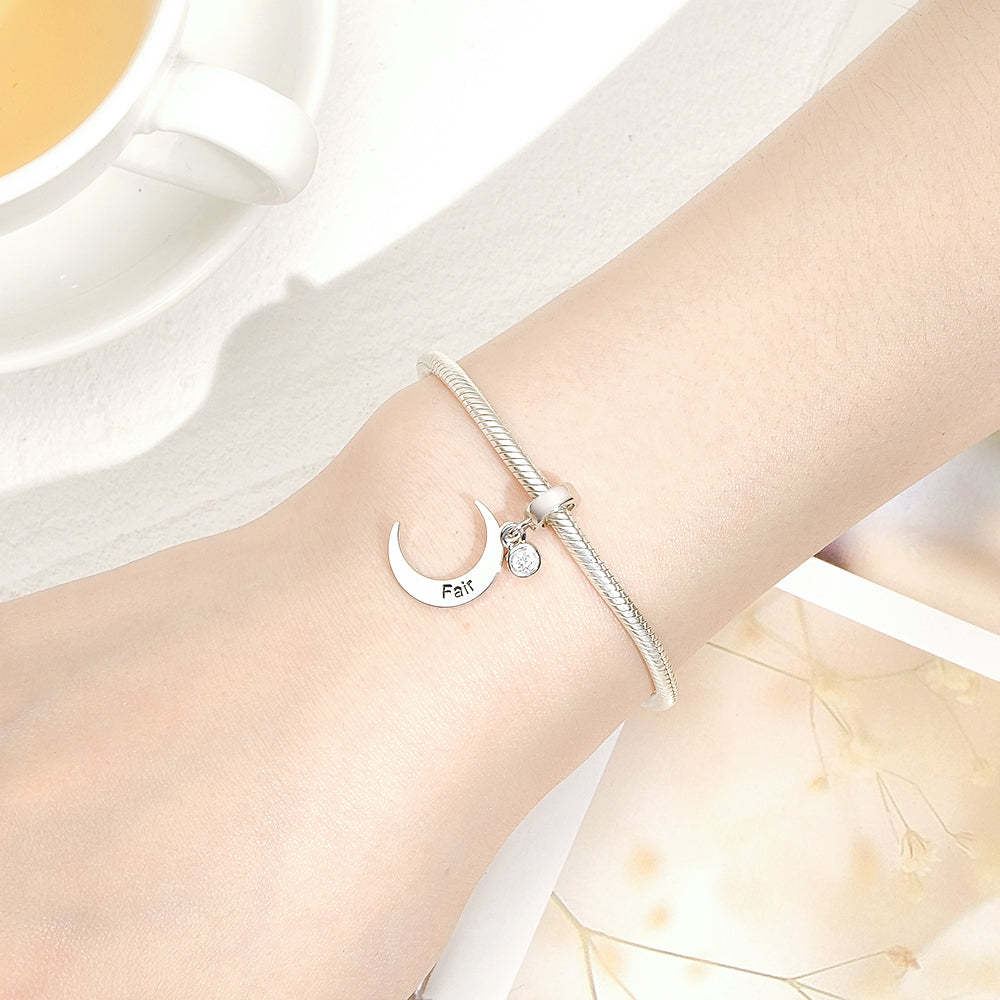 Custom Name Charm for Bracelets Moon Charms Gift for Mom Mother's Day Gifts - yournamenecklaceau