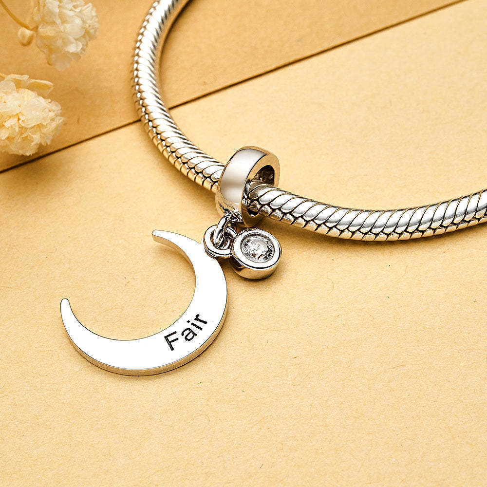 Custom Name Charm for Bracelets Moon Charms Gift for Mom Mother's Day Gifts - yournamenecklaceau