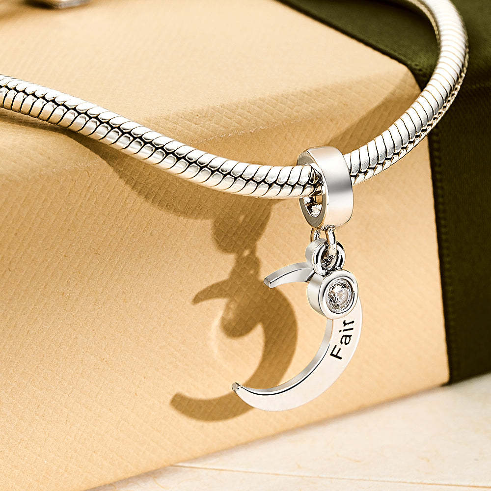 Custom Name Charm for Bracelets Moon Charms Gift for Mom Mother's Day Gifts - yournamenecklaceau