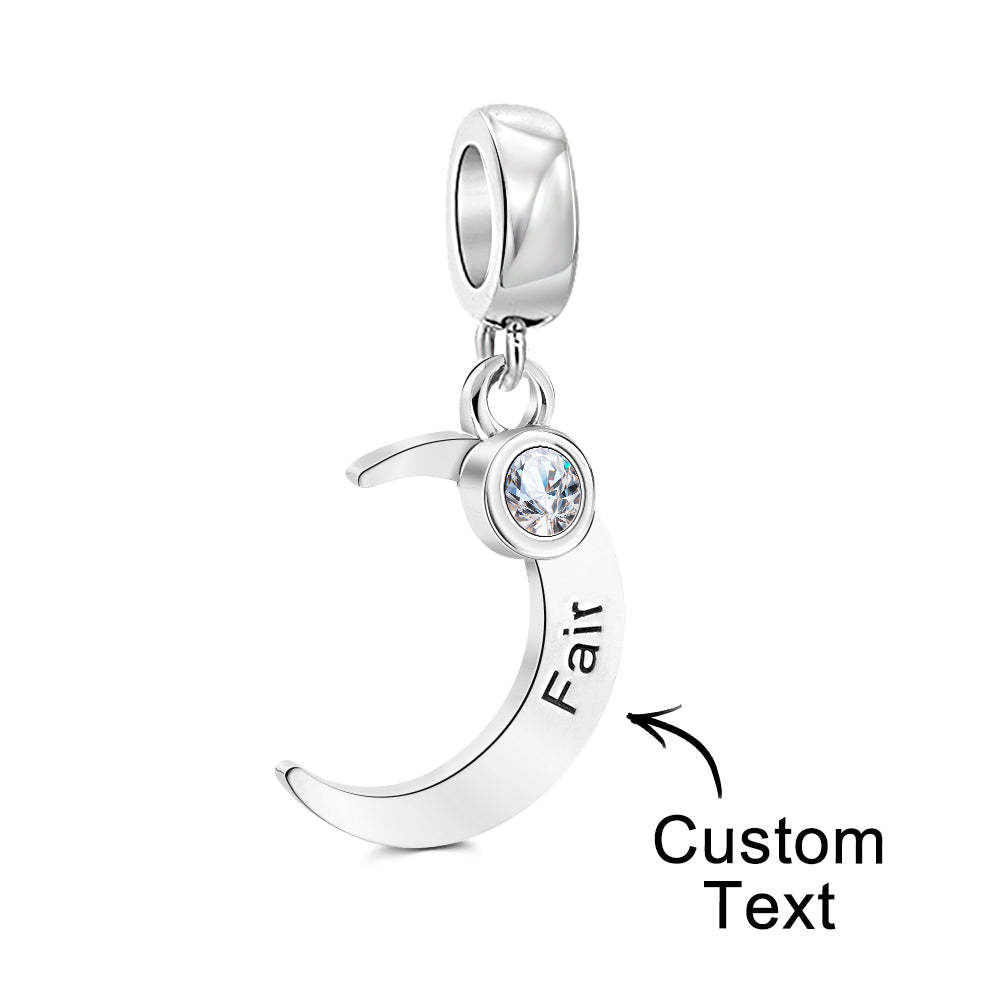 Custom Name Charm for Bracelets Moon Charms Gift for Mom Mother's Day Gifts - yournamenecklaceau