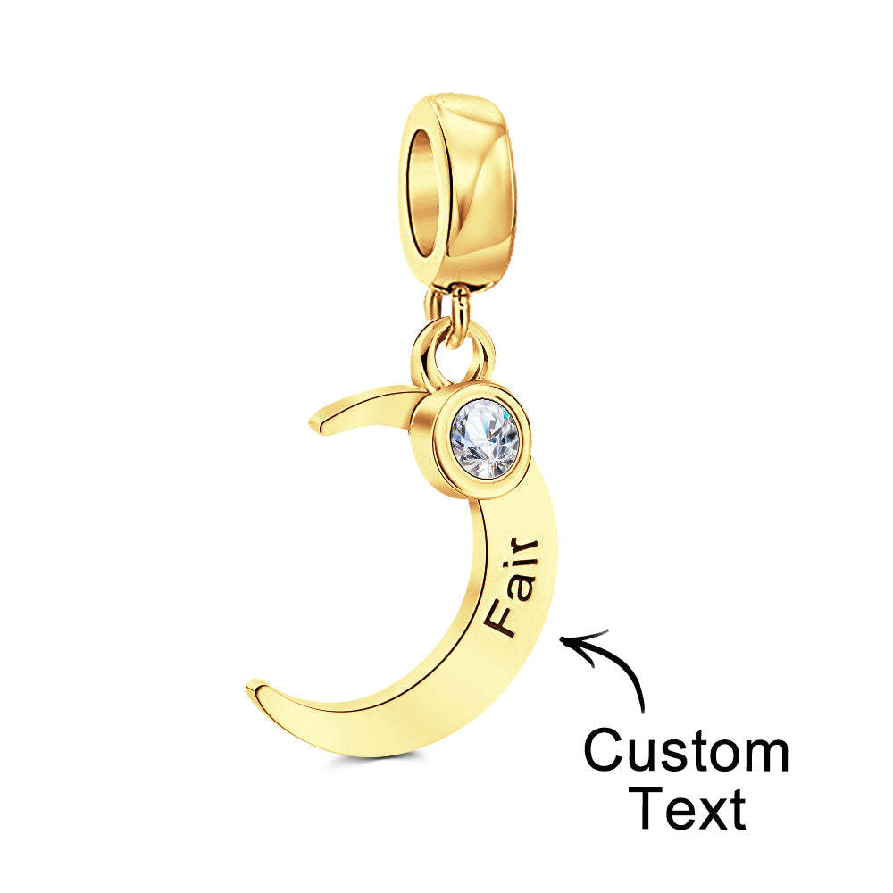 Custom Name Charm for Bracelets Moon Charms Gift for Mom Mother's Day Gifts - yournamenecklaceau