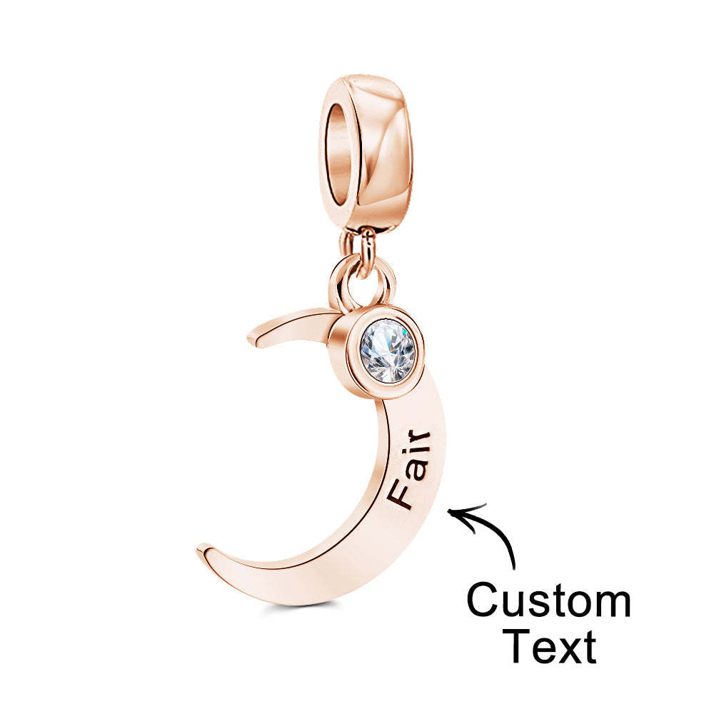 Custom Name Charm for Bracelets Moon Charms Gift for Mom Mother's Day Gifts - yournamenecklaceau