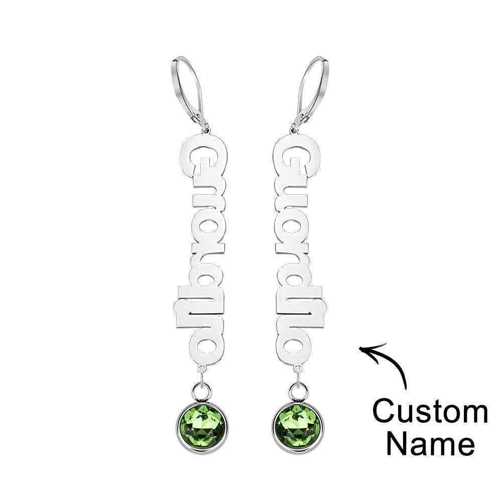 Custom Name Birthstone Earrings Simple Gifts for Girlfriend - yournamenecklaceau