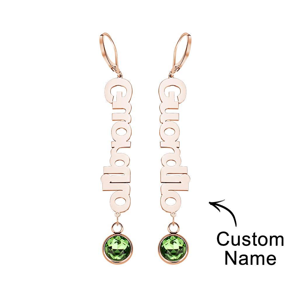 Custom Name Birthstone Earrings Simple Gifts for Girlfriend - yournamenecklaceau