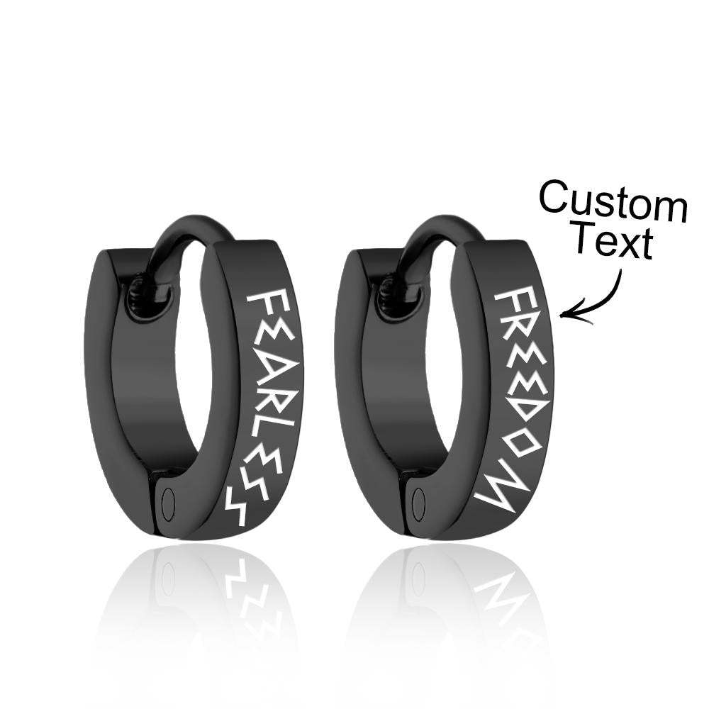 Engravable Earrings Norse Viking Trendy Earrings For Women Men - yournamenecklaceau