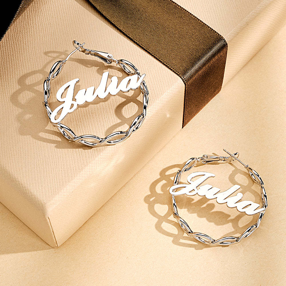 Custom Name Earrings Dream And Persistent - yournamenecklaceau
