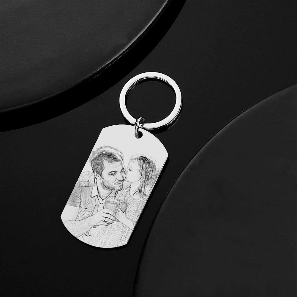 Photo Tag Keychain Dad always be my hero Gifts for Dad - yournamenecklace
