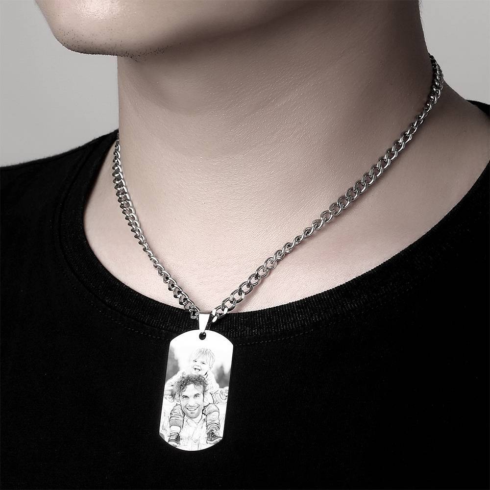 Personalized Photo Pendant Necklace for Men - A Unique Gift for Him