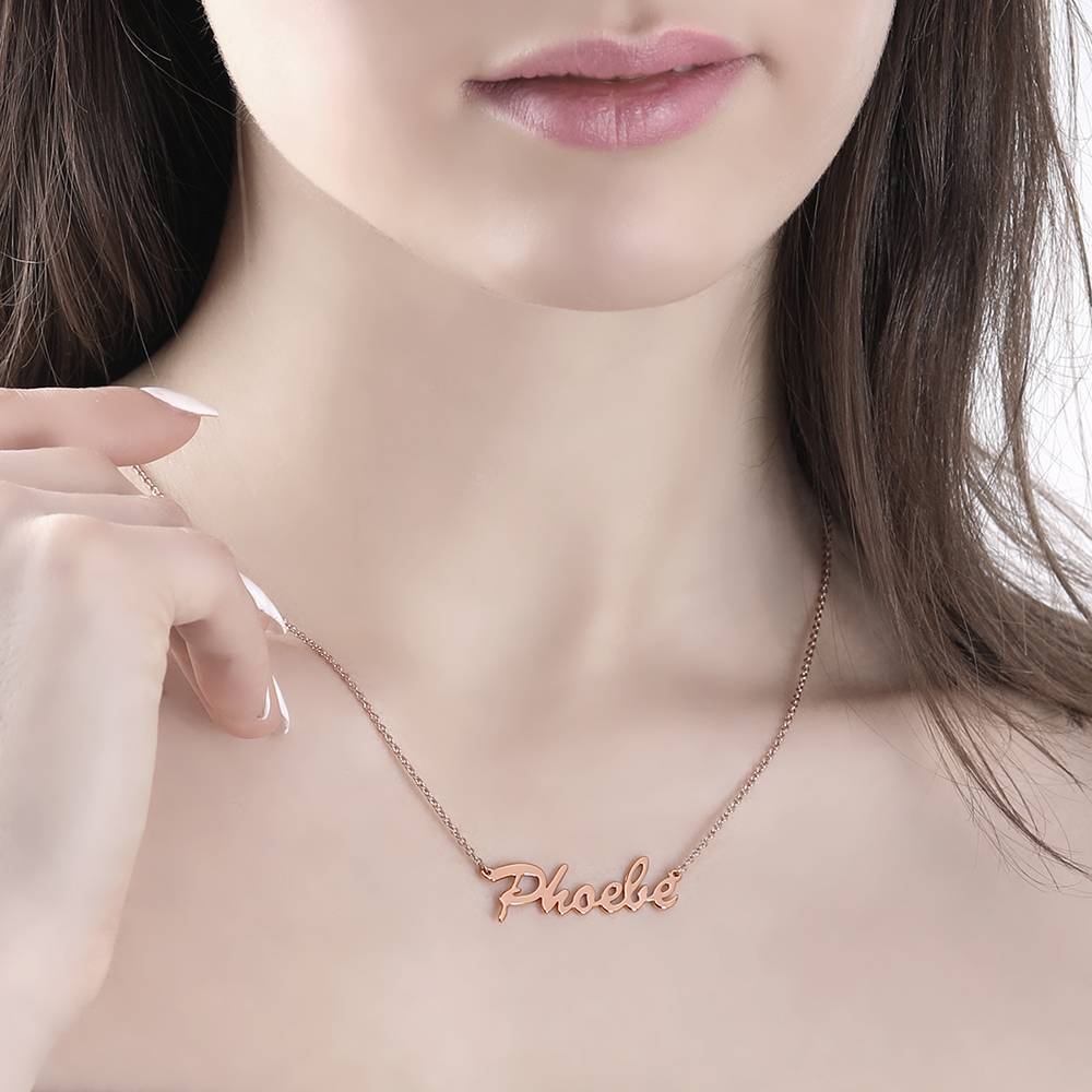Personalized Name Necklace Rose Gold Plated Silver Classic Style