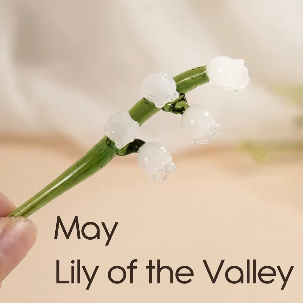 Personalized Glass Birth Flower Bouquet, Mini Floral Gift for Mom, Grandma, Mother’s Day gift - NameNecklaceAU