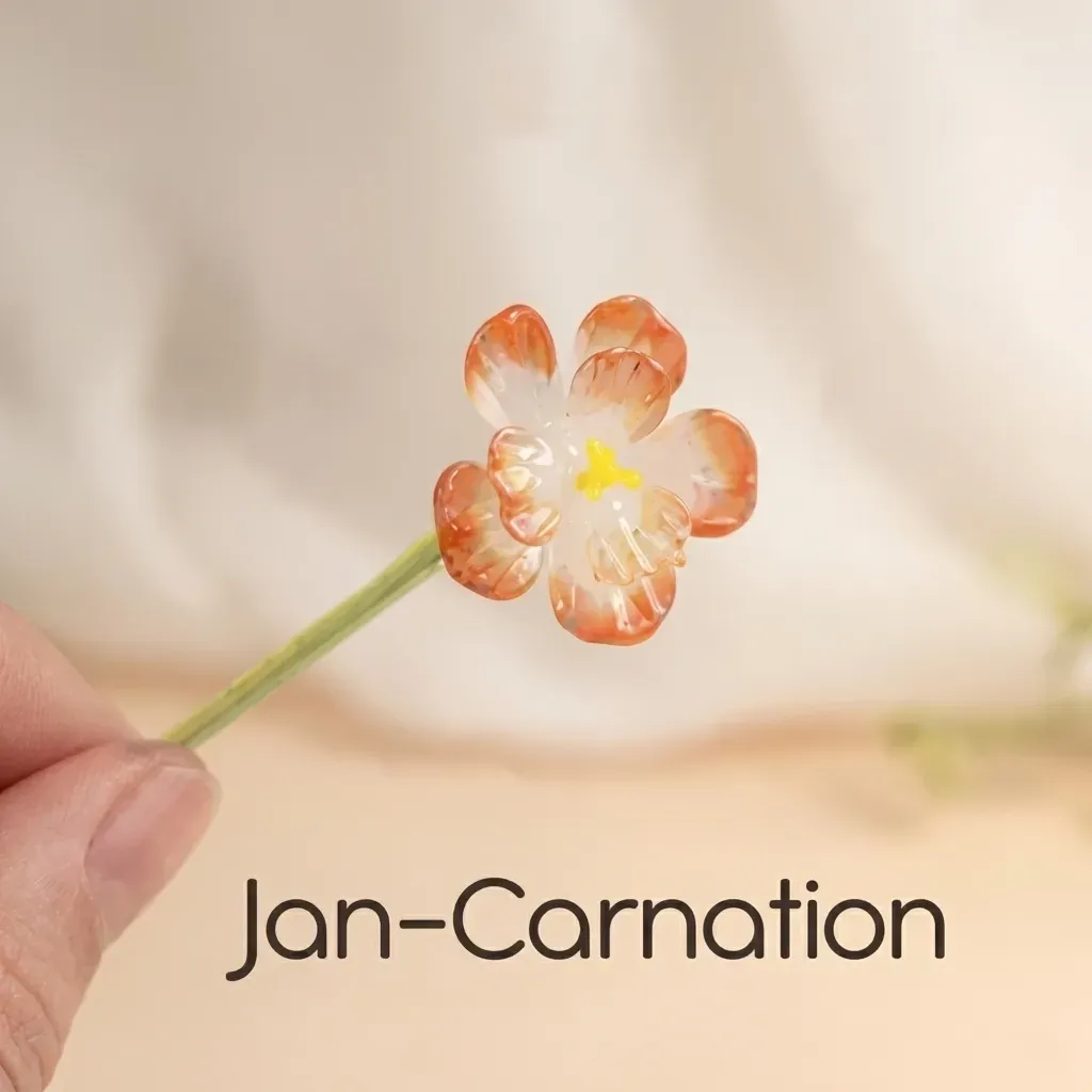 Personalized Glass Birth Flower Bouquet, Mini Floral Gift for Mom, Grandma, Mother’s Day gift - NameNecklaceAU