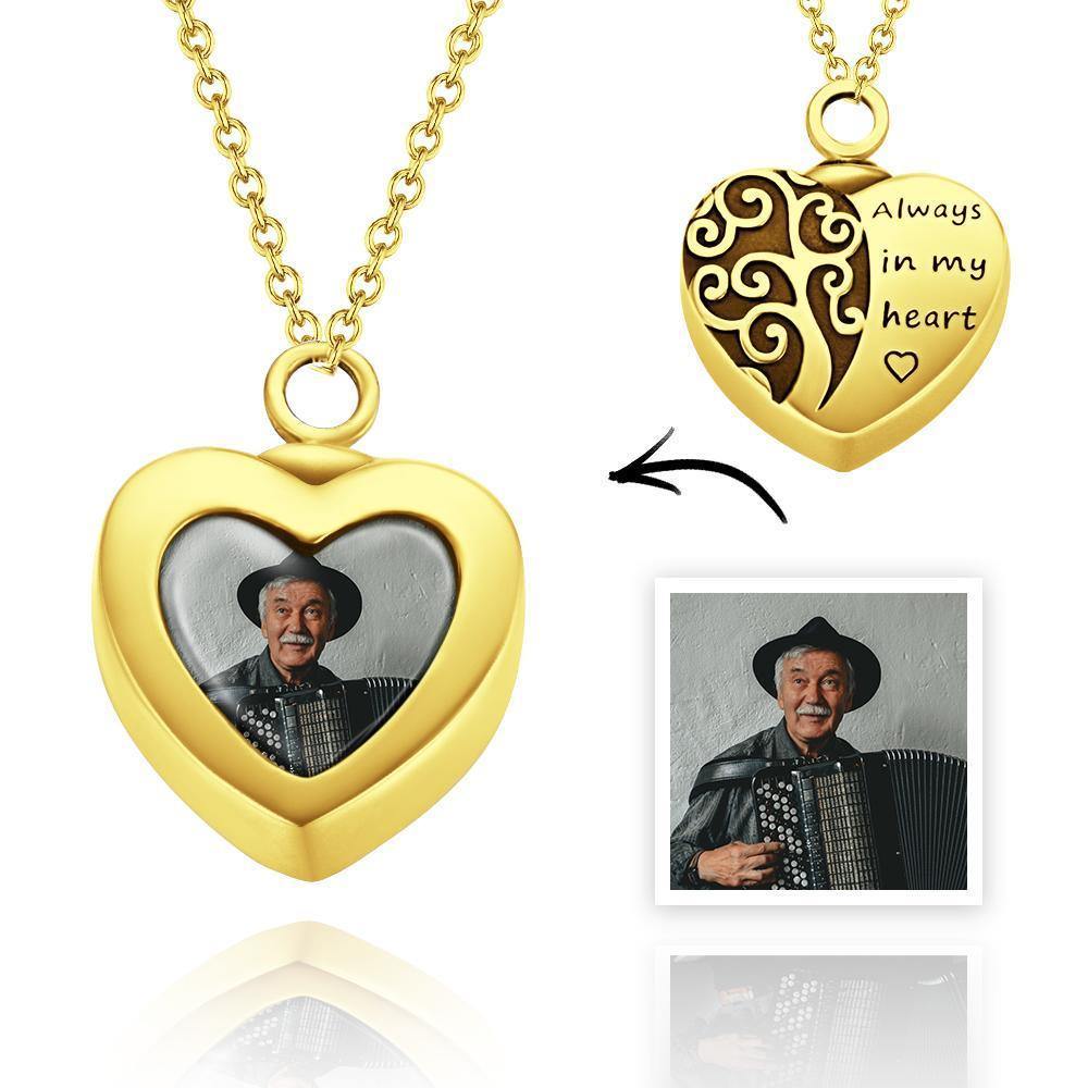 Custom Urn Necklace for Ashes Necklace Memory Cremation Gift - Gold-Plated - yournamenecklace