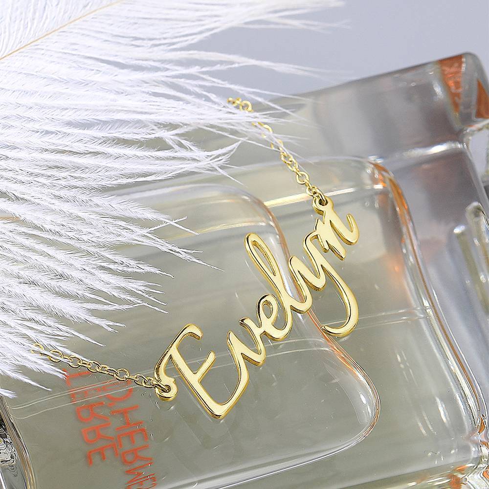 Personalized Name Necklace 14k Gold Plated Silver