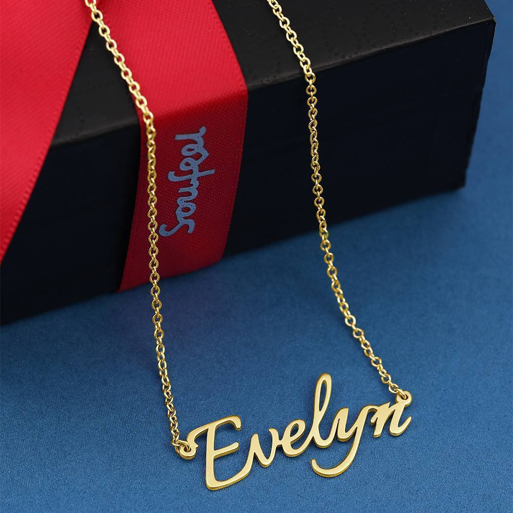 Personalized Name Necklace 14k Gold Plated Silver