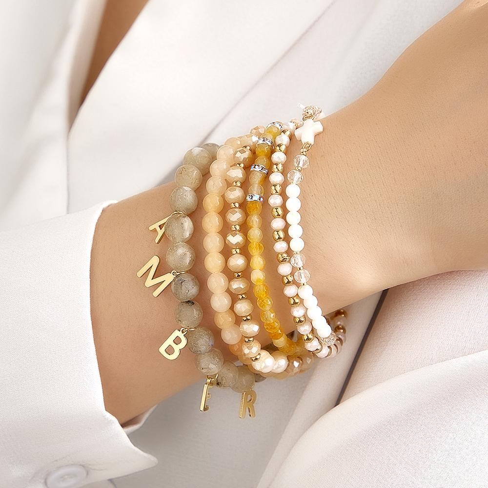 Custom Name Bracelet Letter Pendant Bohemia Style Beach Gift for Her - yournamenecklaceau